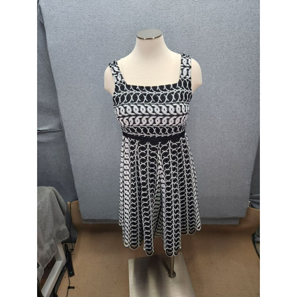 Alex Marie‎ Womens Black & White Sleeveless Knit Dress Size 16